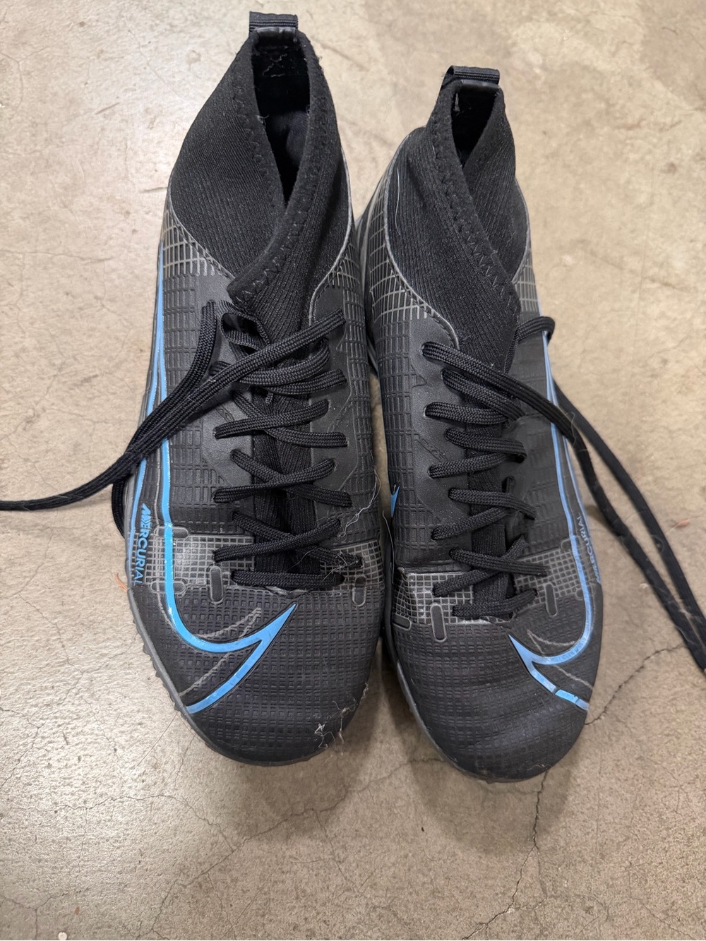 Black and Blue Youth Soccer Cleats